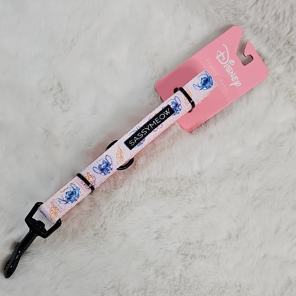 Sassy Meow Disney Stitch Fabric Leash 72" X 0.6" Pink